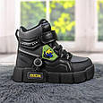 Черевики зимові для хлопчика чорні із сірим Lilin Shoes 5191, фото 10