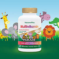 Детские мультивитамины, Парад животных, NaturesPlus, Animal Parade Gold, ассорти,120 таблеток в форме животных
