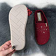 Тапочки домашні жіночі Inblu фетрові на поліуретановій підошві бордові 4252, фото 4