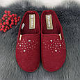 Тапочки домашні жіночі Inblu фетрові на поліуретановій підошві бордові 4252, фото 6