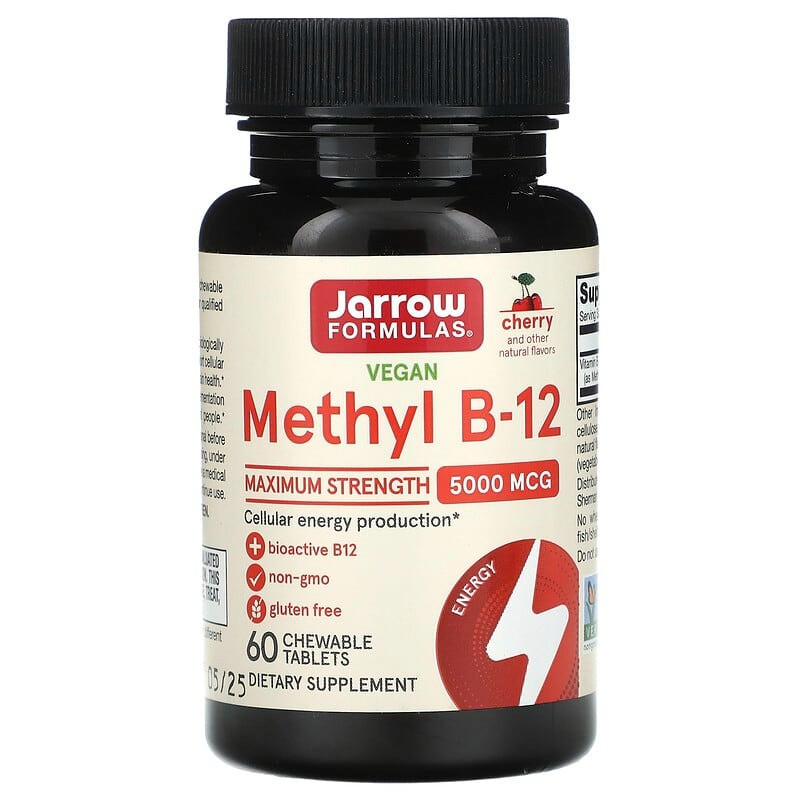 Вітамін В12, Jarrow Formula "Methyl B-12" 5000 мкг, смак вишня (60 льодяників), фото 1