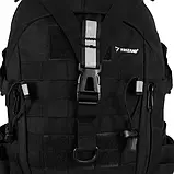 Рюкзак військовий туристичний 25 л із водонепроникним чохлом чорний Trizand 20534 Польща, фото 9