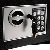 Меблевий металевий домашній сейф з ключами, кодом, електронним замком XL Malatec Польща S22627, фото 6