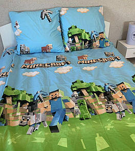 Двоспальна дитяча постільна білизна Minecraft