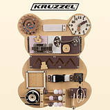 Розвиваюча маніпуляційна дошка бізіборд дерев'яний - ведмедик для дітей Kruzzel 22584 Польща, фото 2