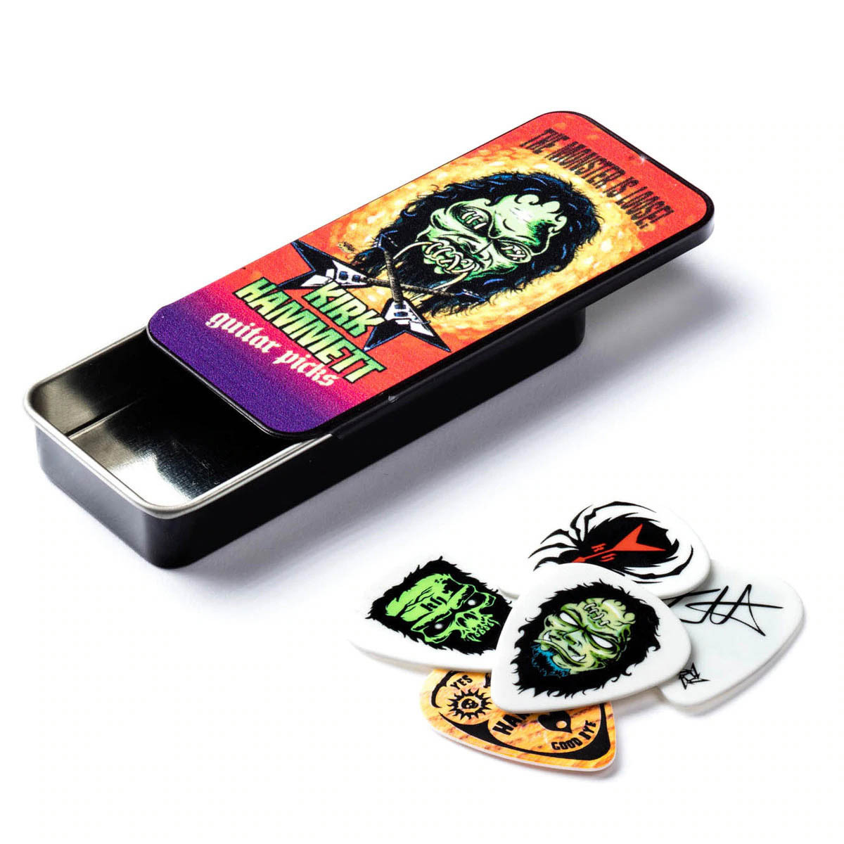Медіатори Dunlop KH01T088 KIRK HAMMETT SIGNATURE PICK TIN MONSTER LOOSE 0.88, фото 1