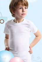 Дитяча білизна для хлопчиків з Туреччини оптом. Біла футболка для хлопчика ТМ Baykar р.3 (122-128 см)