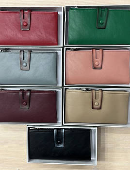 Гаманець жіночий на кнопці зі штучної шкіри у різних кольорах Kabir