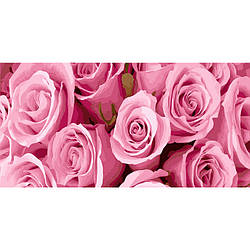Картина за номерами Strateg ПРЕМІУМ Рожеві троянди Strateg розміром 50х25 см (WW056) PL-00040317