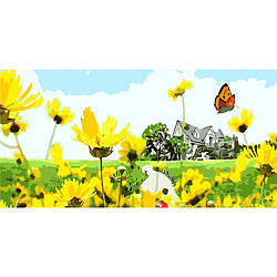 Картина за номерами Strateg ПРЕМІУМ Будиночок у полі Strateg розміром 50х25 см (WW062) PL-00040323