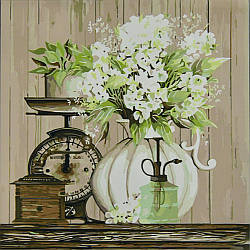 Картина за номерами Strateg Кувшин з квітами розміром 50х50 см (AA010) PL-00040381