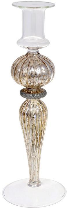 Підсвічник скляний Candlestick 8.5х25см, шампань, фото 1