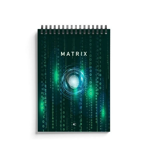 Блокнот А5 48 арк Matrix-3 клітинка пружина зелений ТМ АртПринт