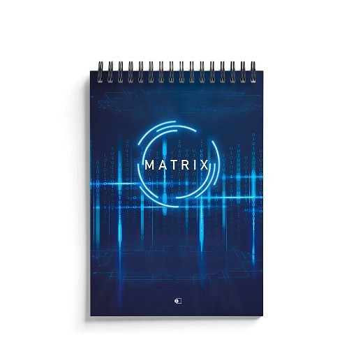 Блокнот А5 48 арк Matrix-4 клітинка пружина синій ТМ АртПринт
