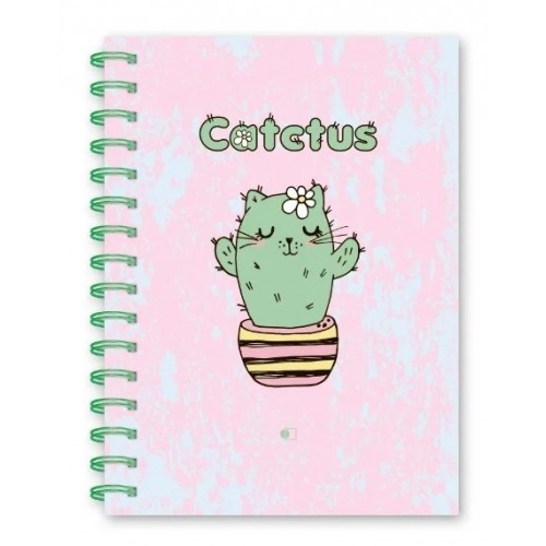 Блокнот А5 80 арк Catctus-3 БЕЗЛІН тверда палітурка пружина жовті аркуші ТМ АртПринт