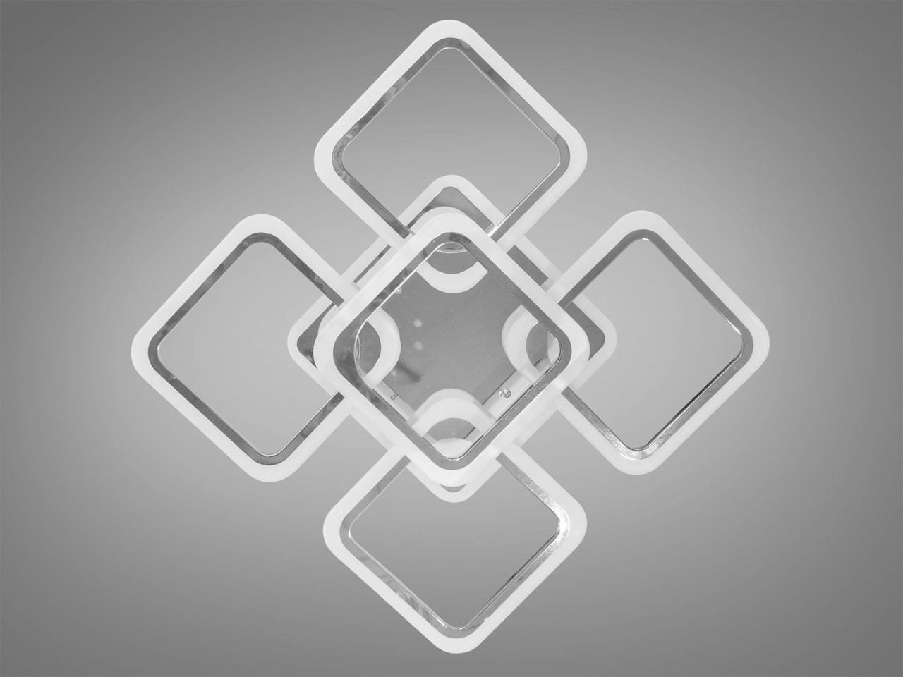 Led-люстра для спальні з пультом і підсвіткою, колір хром, 100 W на 14 м2 A8060-4+1HR-LS