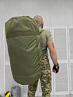 Тактический баул для вещей олива, баул/рюкзак для военных 100л, армейский баул олива