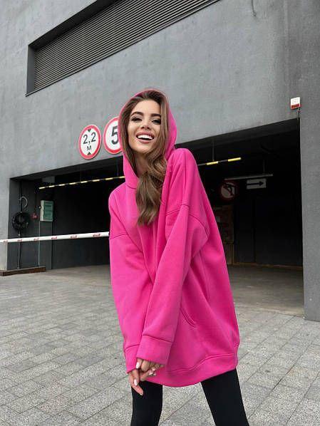 Худі OVERSIZE жіноча на флісі з капюшоном