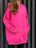 Худі OVERSIZE жіноча на флісі з капюшоном, фото 4