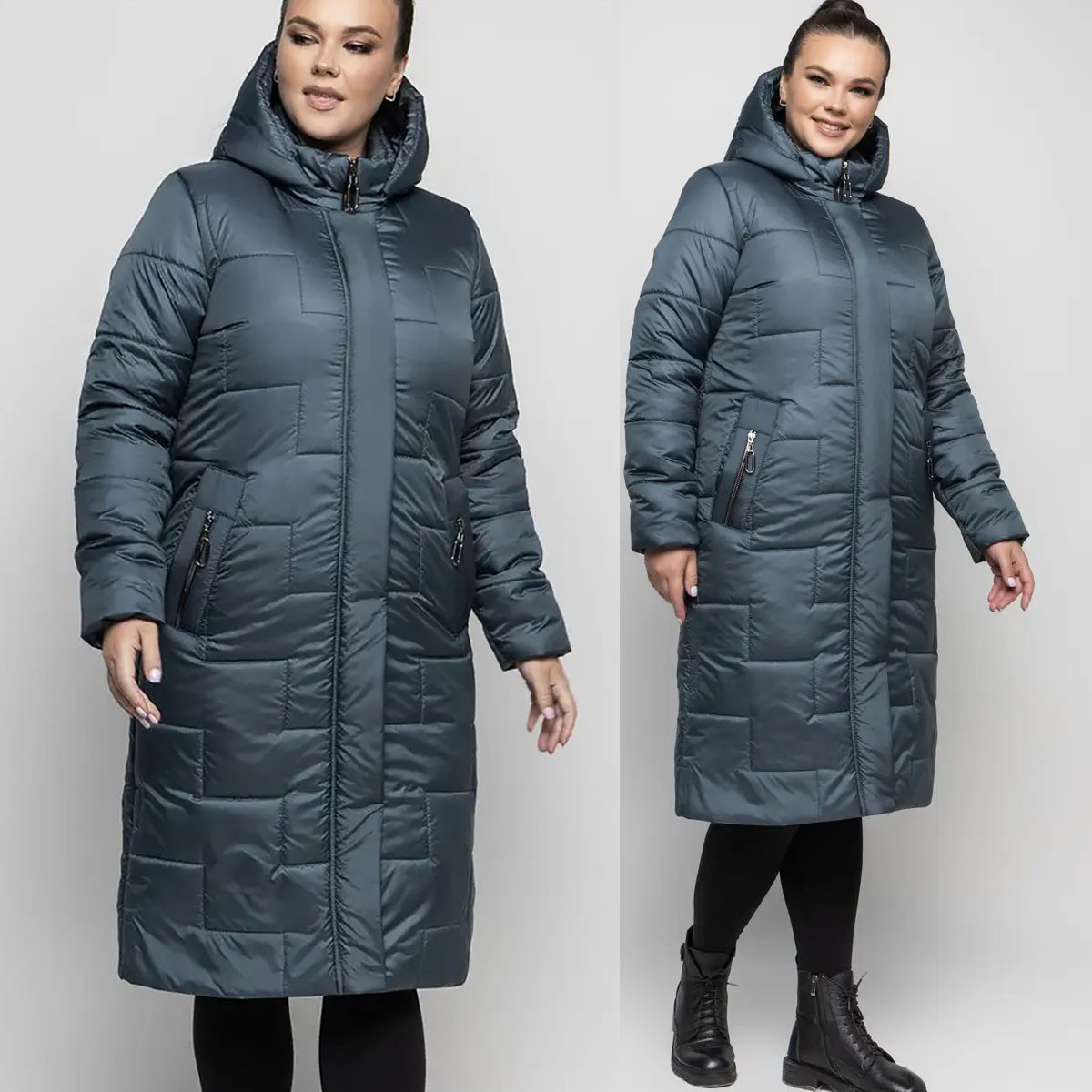 Жіночий пуховик прекрасної якості зимова довга куртка великих розмірів пальто на синтепухі