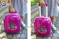 Чемодан Технок 7037 з регульованою ручкою колеса місткий дитяча пластикова рожева для дітей