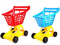 Тележка для супермаркета ТехноК 4227 детская пластиковая игрушка для детей Синия Красная