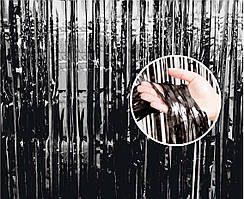 Шторка з фольги для фотозони чорна  2 м х 0.9 м