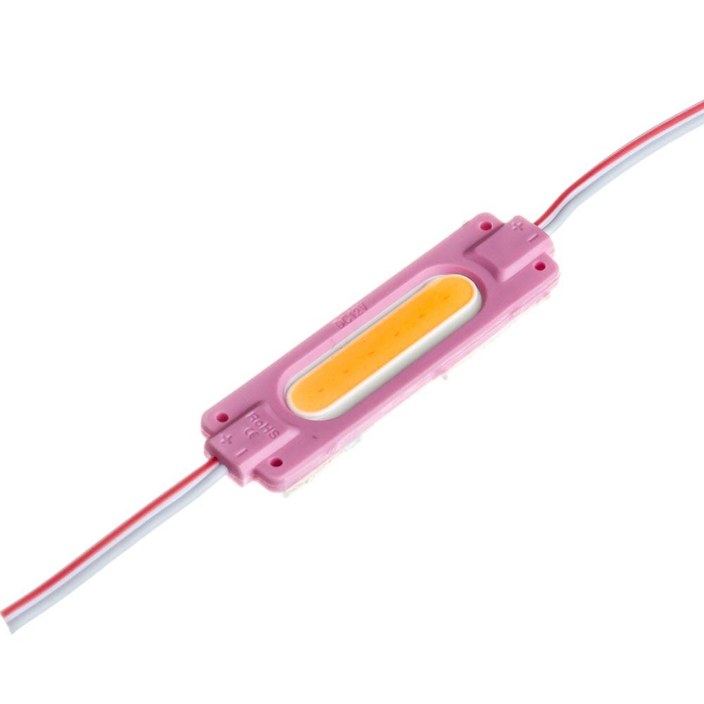Світлодіодний модуль СІВ 12 V рожевий 1led 2W овальний IP65, фото 1