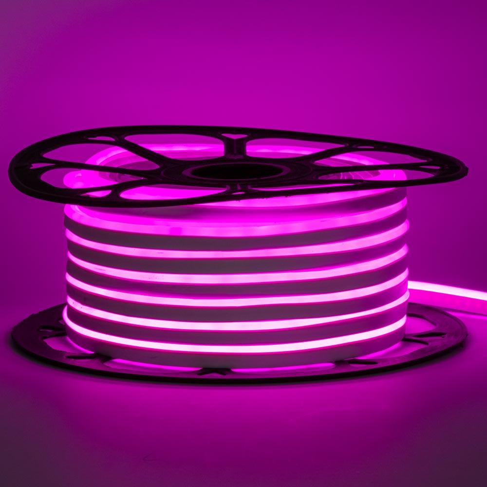 Неонова стрічка світлодіодна рожева 12 V 8 х 16 пВх smd2835 120 LED/м 8 Вт/м IP65