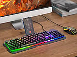 Набір ігровий 2 в 1 дротова клавіатура та мишка Hoco DI16 RGB, чорний, фото 9