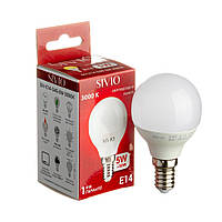 LED лампа Е14 G45 5W теплая белая 3000К SIVIO
