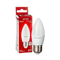 LED-лампа Е27 С37 6W тепла біла 3000К SIVIO