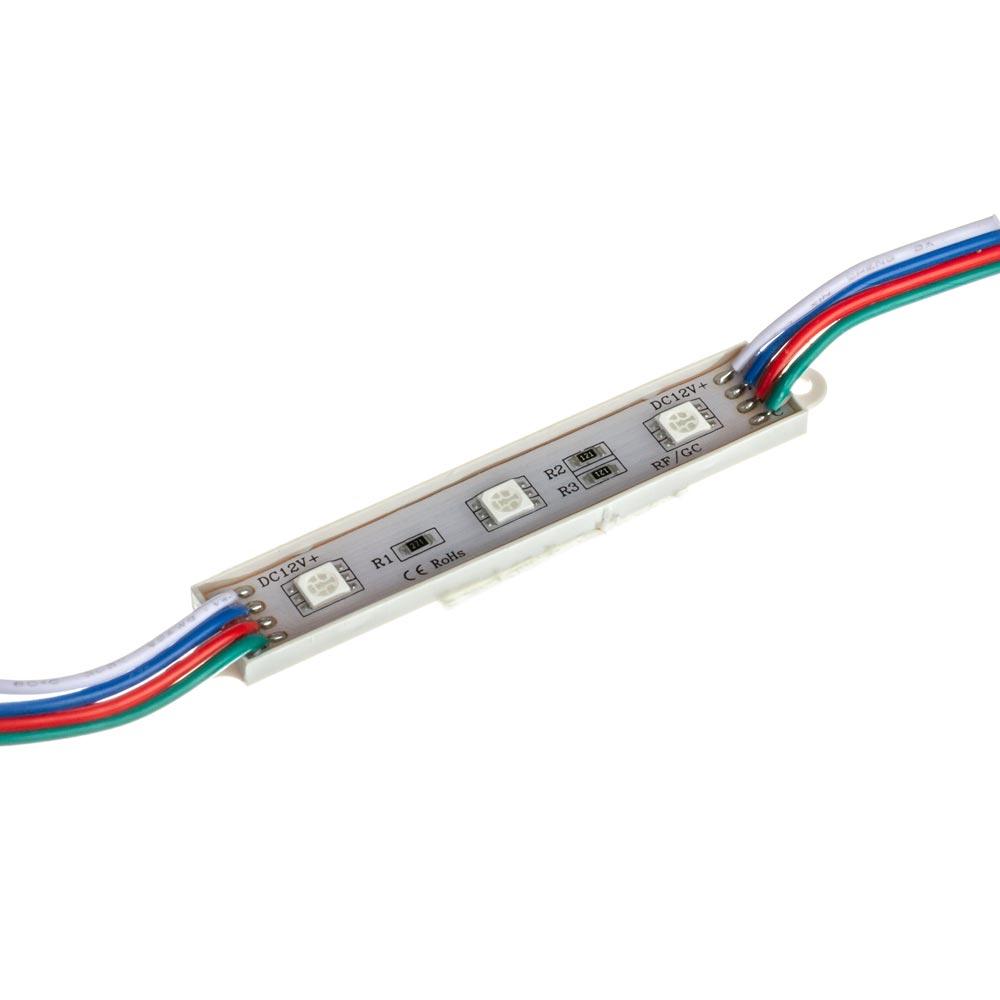 Світлодіодний модуль 12 V RGB smd5050 3led 0.72 W IP65, фото 1