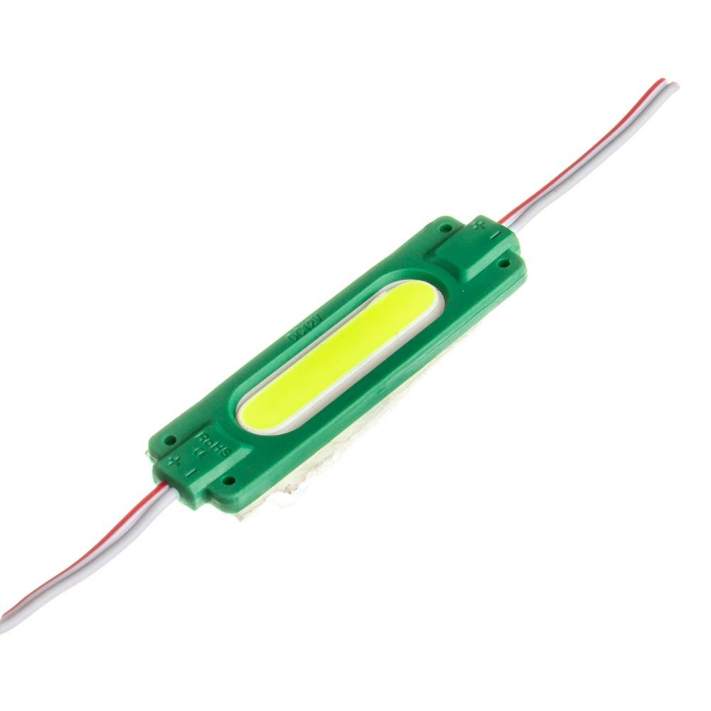 Світлодіодний модуль СІВ 12 V зелений 1led 2 W овальний IP65, фото 1