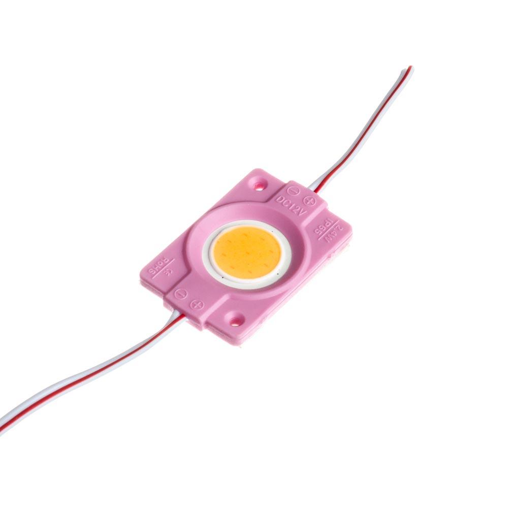 Світлодіодний модуль СІВ 12 V рожевий 1led 2.4W круг IP65, фото 1