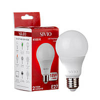 LED-лампа Е27 А65 18W нейтральна біла 4100К SIVIO