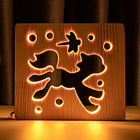 Світильник-нічник ArtEco Light з дерева LED "Поні та бабка" з пультом і регулюванням світла, колір теплий