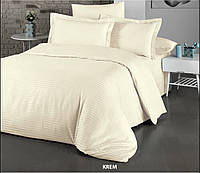 Комплект постельного белья Cotton Shine Stripe Satin 200*220 Krem