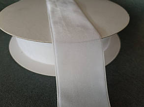 Оксамитова стрічка 5см, білий 20м