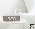 Годинник електронний настільний led будильник з підсвічуванням термометр Світлодіодні білі лед clock BELUCK, фото 2