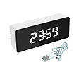 Годинник електронний настільний led будильник з підсвічуванням термометр Світлодіодні білі лед clock BELUCK, фото 4