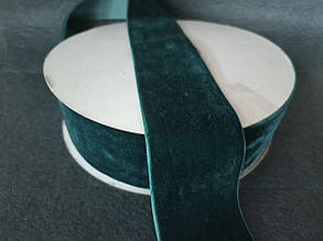 Оксамитова стрічка 5см (#8092) темно-зелений 20м