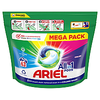 Капсули для прання Ariel Pods 3 в 1 "Color" Mega Pack (63шт.) кольор