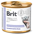 Вологий корм Brit GF VetDiet Gastrointestinal для котів, при захворюваннях шлунково-кишкового тракту, з лососем та горохом, 200 г, фото 3