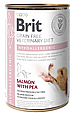 Вологий корм Brit GF VetDiet Hypoallergenic для собак, із харчовою алергією або непереносимістю, з лососем та горошком, 400 г, фото 3