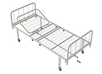 Кровать медицинская функциональная с металлическими быльцами АТОН КФ-2-МП-БМ-К75 и колесами 75мм, без матраса