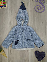 Куртка для хлопчика Мишко блакитна з принтом демісезонна Розмір 68