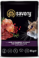 Вологий корм Savory для стерилізованих котів, ягня з журавлиною у соусі, пауч, 85 г, фото 3