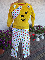 ( 6 - 7 лет ) Детская флисовая пижама костюм теплый для девочки Б/У