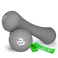 Гантелі неопренові PowerPlay 4126 Spartacus 2*4 кг. Сірі (пара - 2шт.)  HS PP_4126_4kg_2in SP